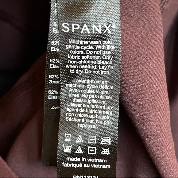 Spanx Every.Wear Contour Stripe 7/8 Leggings, Wine/Orange, Size XS - Picture 7 of 8